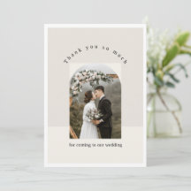 Aesthetic Photo Frame Wedding Thank You Card