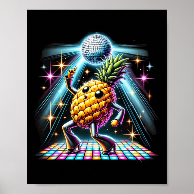 Aesthetic Pineapple Disco Dancer Spooky Dance Kids Poster (Framsidan)