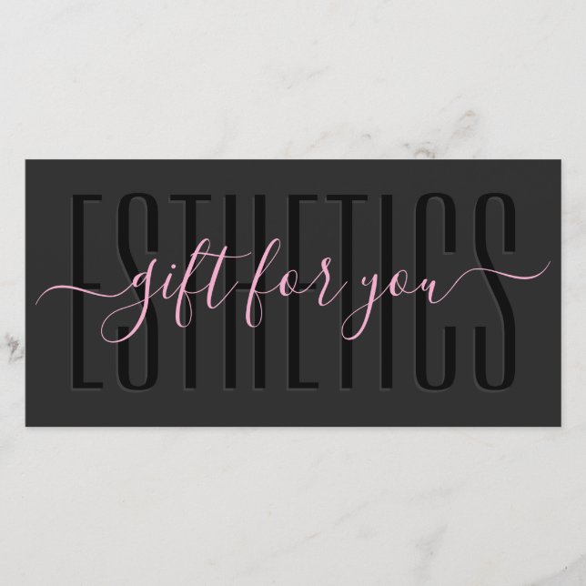 Aesthetic Pink Black Beauty Professional Gift Card (Framsida)