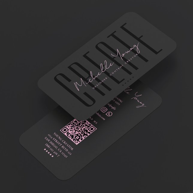 Aesthetic Pink Digital Content Creator Visitkort (Aesthetic Pink Digital Content Creator Business Card
)