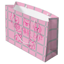 Aesthetic Pink pattern Puppy Lover gift bag