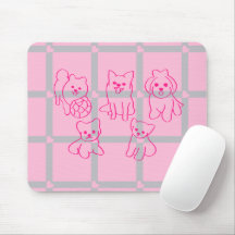 Aesthetic Pink pattern Puppy Lover Gift Mousepad