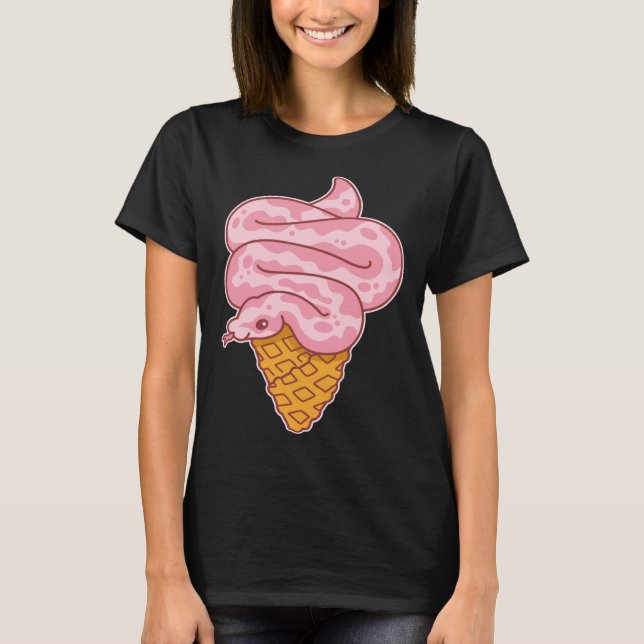 Aesthetic Pink Snake Ice Cream T Shirt (Framsida)