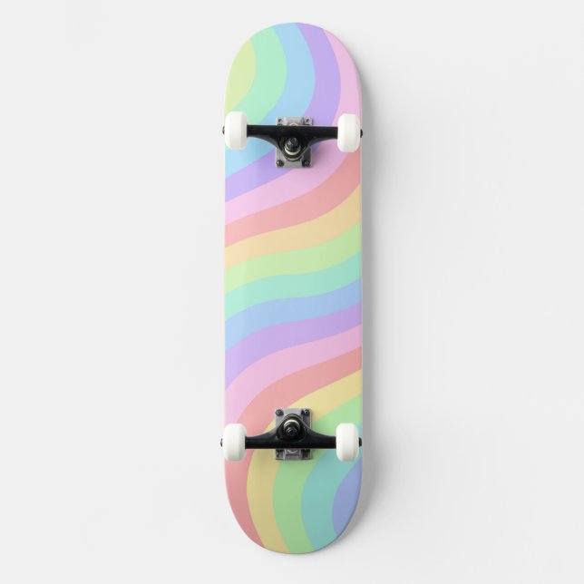 Aesthetic Rainbow Cute Tapet Mini Skateboard Bräda 18,5 Cm (Framsida)