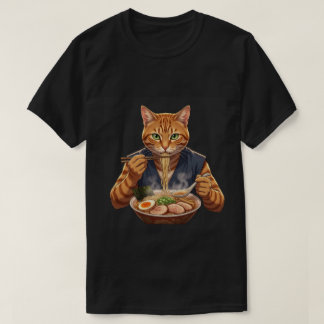 Aesthetic Ramen Cat Japanese Pop Art Graphic T Shirt