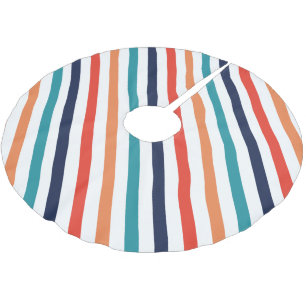 Aesthetic Retro Rand Colorful Linjer jul Julgransmatta Borstad Polyester