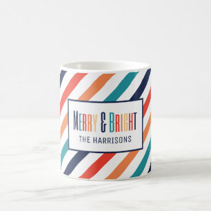 Aesthetic Retro Rand Colorful Linjer jul Kaffemugg