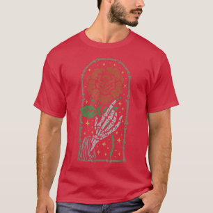 Aesthetic Ro White Skeleton Hand Holding A Red R T Shirt