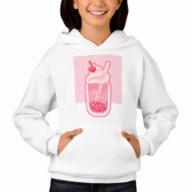 Aesthetic Rosa Mjölk Tea Hoodie 02