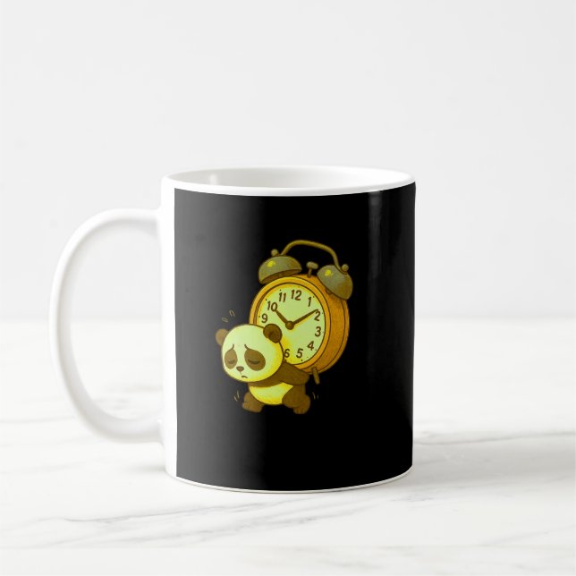 Aesthetic Sleepy Panda • Oversized Alarm Clock Kaffemugg (Vänster)