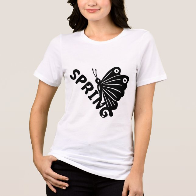  Aesthetic Spring Butterfly Minimalist Graphic T Shirt (Framsida)