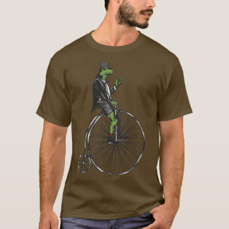 Aesthetic Steampunk Frog High Wheel Bike T Shirt