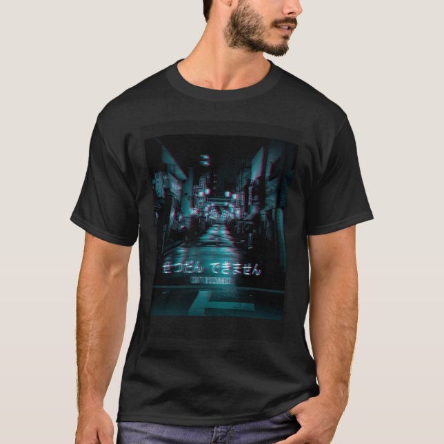 Aesthetic Stil Vaporwave Japan 80-talets Meme Toky T Shirt (Framsida)