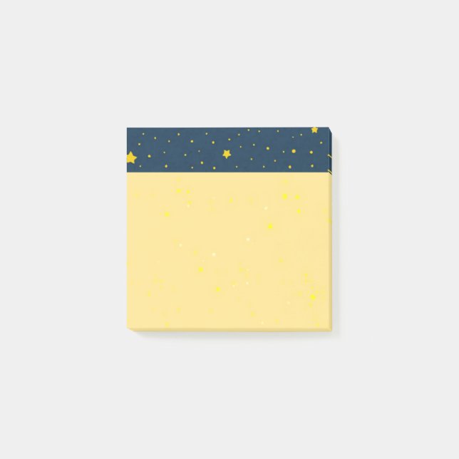 Aesthetic Stjärnklar Natt Celestial Gul Post-it Bl Block (Framsida)
