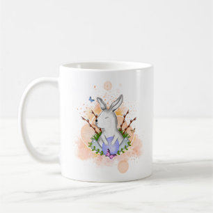 Aesthetic Stollig Charm Watercolor Bunny Egg Paste Kaffemugg