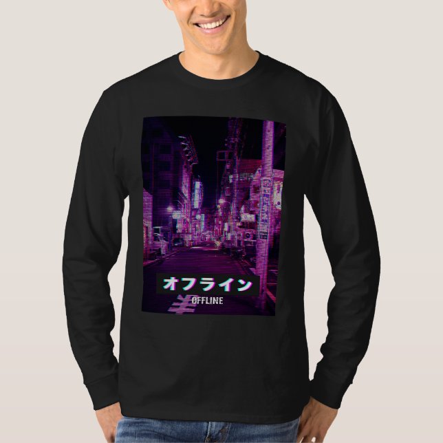 Aesthetic Style Vaporwave Japan 80s Meme Sad Glitc T Shirt (Framsida)