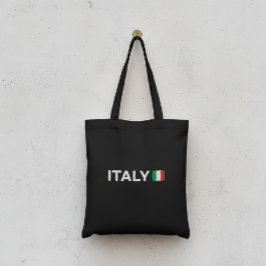 Aesthetic Sustainability Black Tote Bag Italy Tygkasse