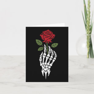 Aesthetic Tatto Röd ros Skeleton Flower För barn Kort