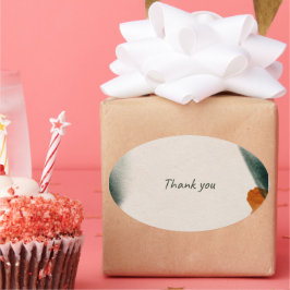 Aesthetic Thank You Label Watercolor Packaging  Ovalt Klistermärke
