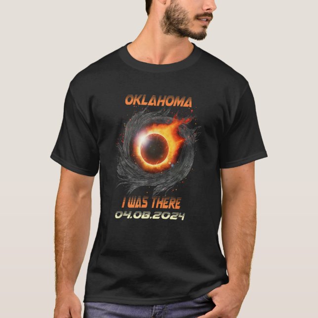 Aesthetic Total Solar Eclipse 2024 Oklahoma T Shirt (Framsida)