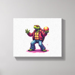 Aesthetic Turtle Disco T-Shirt Canvastryck