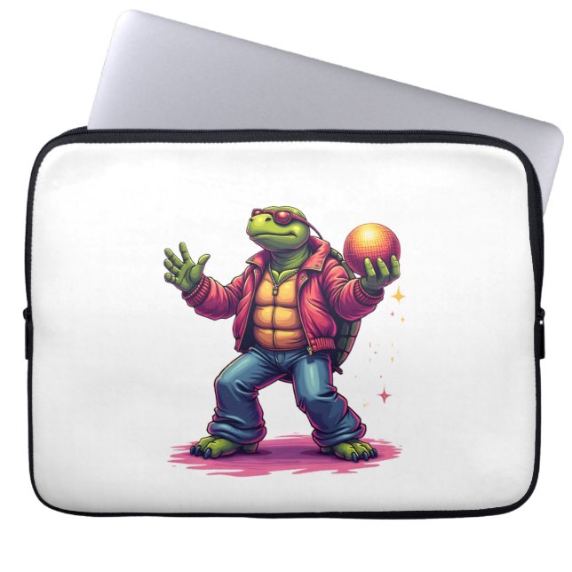 Aesthetic Turtle Disco T-Shirt Laptop Fodral (Framsidan)