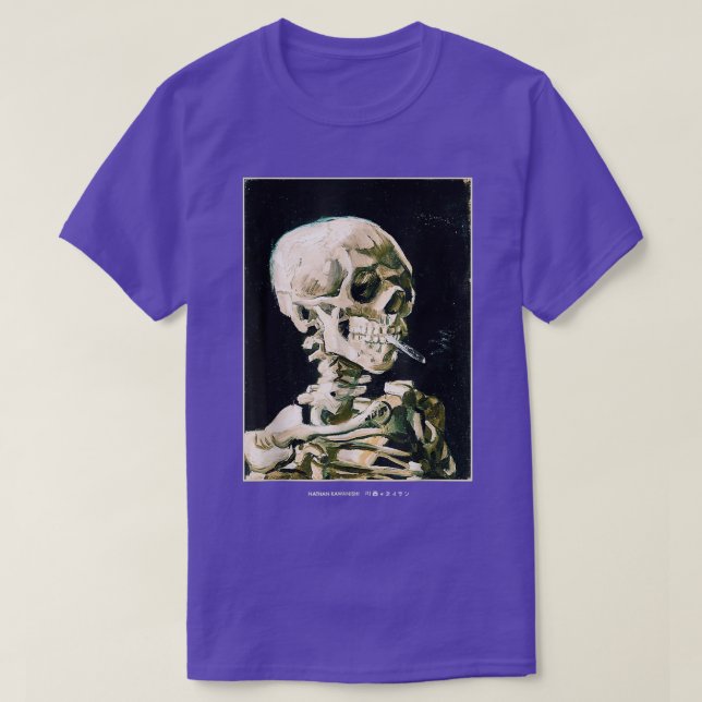 Aesthetic Van Goghss Skeleton Streetwear Mode G T Shirt (Design framsida)