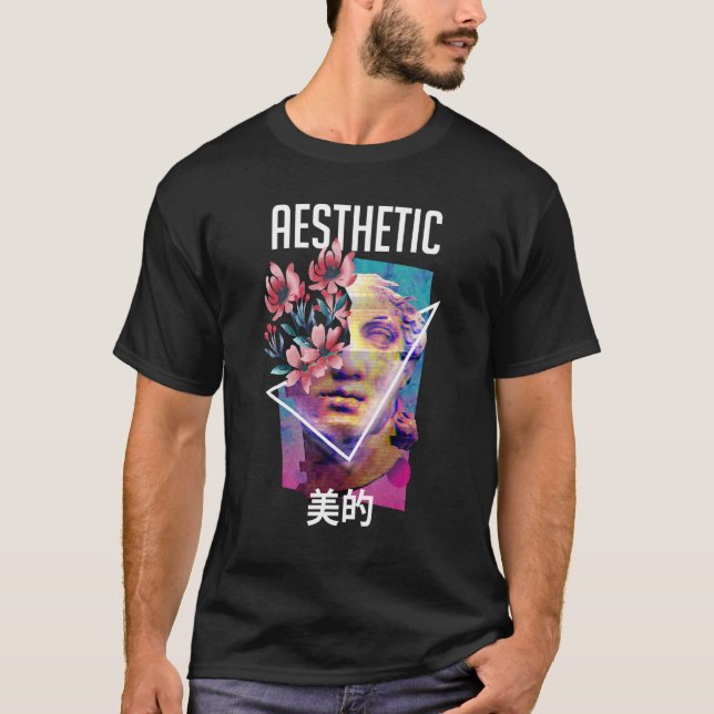 Aesthetic Vaporwave Aesthetic Scuplture 90's T Shirt (Framsida)