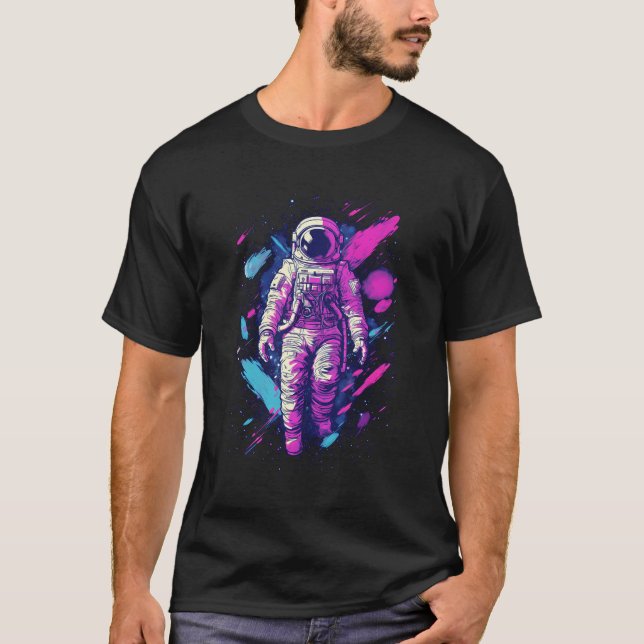 Aesthetic Vaporwave Astronaut Graphic Spaceman Gra T Shirt (Framsida)