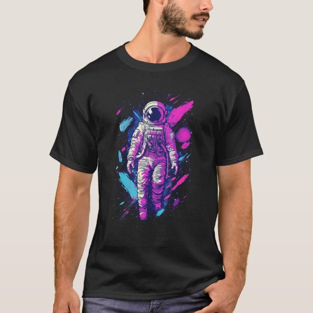 Aesthetic Vaporwave Astronaut Graphic Spaceman Gra T Shirt (Framsida)