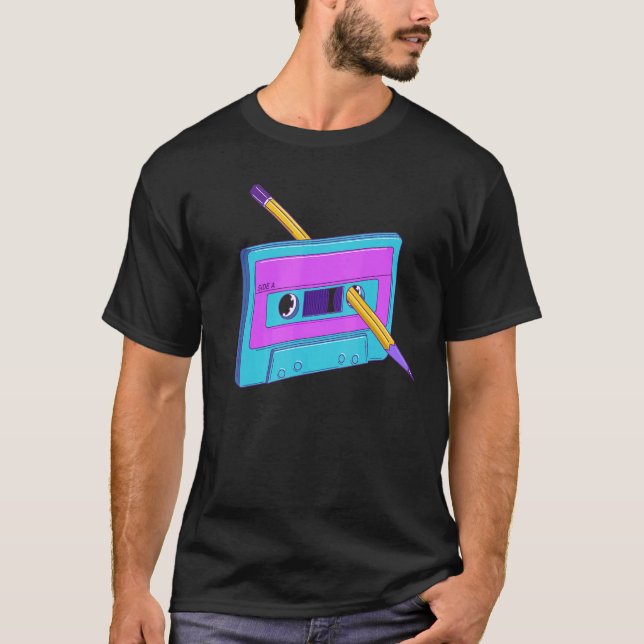 Aesthetic Vaporwave Clothes Synthwave Retrowave 80 T Shirt (Framsida)