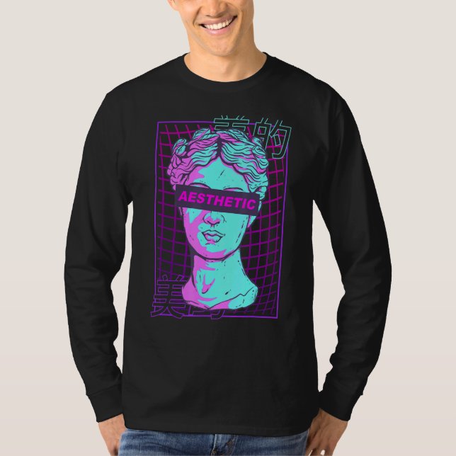 Aesthetic Vaporwave japansk Bust Grech Sculpture T Shirt (Framsida)