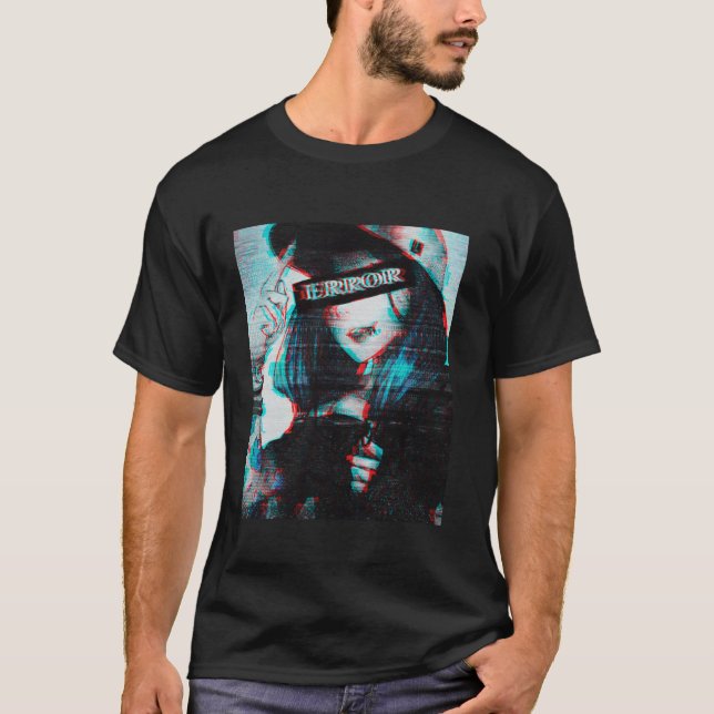 Aesthetic Vaporwave japansk Futurism Tee Anime Re (Framsida)