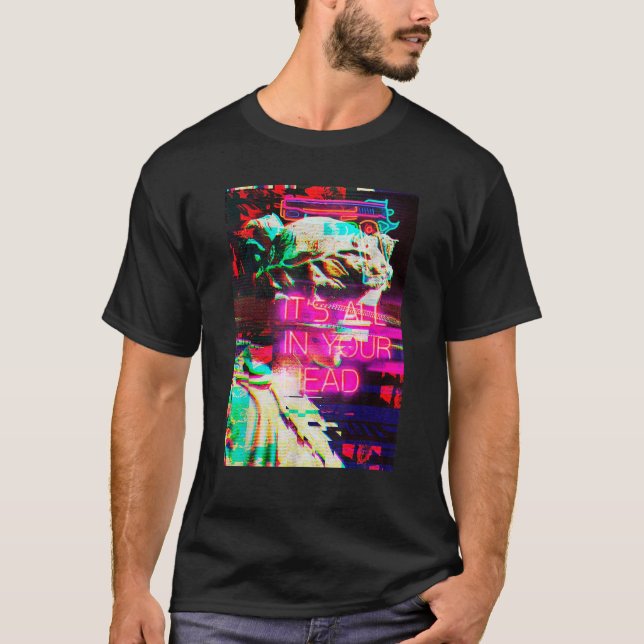 Aesthetic Vaporwave japansk Futurism Tee Anime Re (Framsida)