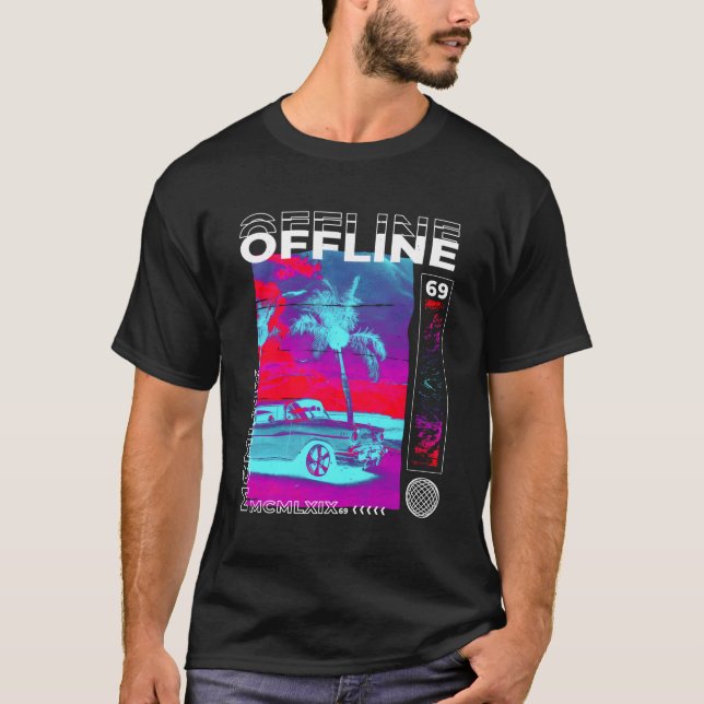 Aesthetic Vaporwave Japfuturism Streetwear G T Shirt (Framsida)