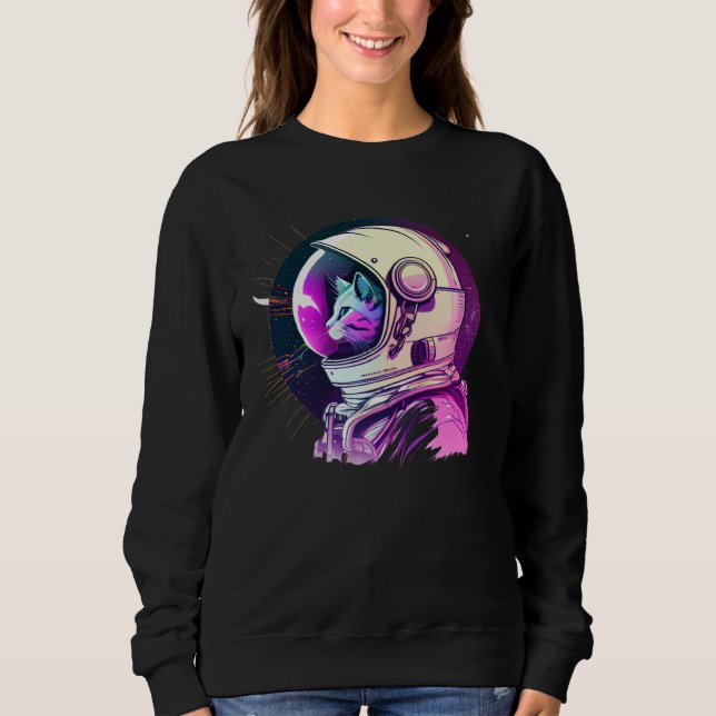 Aesthetic Vaporwave Space Cat 80s 90s Astronaut  1 T Shirt (Framsida)