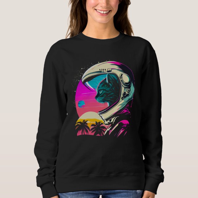 Aesthetic Vaporwave Space Cat 80s 90s Astronaut  1 T Shirt (Framsida)