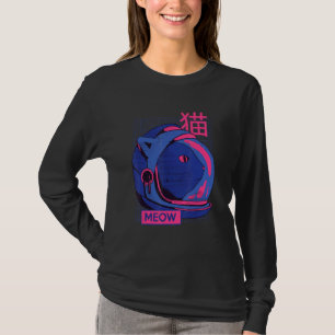 Aesthetic Vaporwave Space Cat Meow 80 s 90 Aesth T Shirt