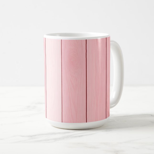 Aesthetic Vertical Wood Pattern Pink Colour  Kaffemugg (Framsida höger)