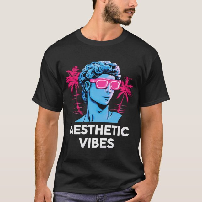 Aesthetic Vibes Vaporwave David T-Shirt (Framsida)