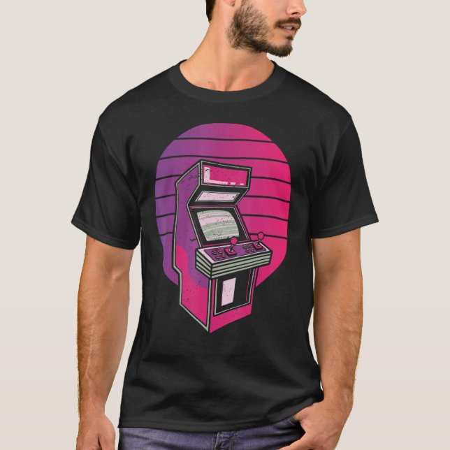 Aesthetic Video Gaming Arcade Game Maskin 80 s Sty T Shirt (Framsida)