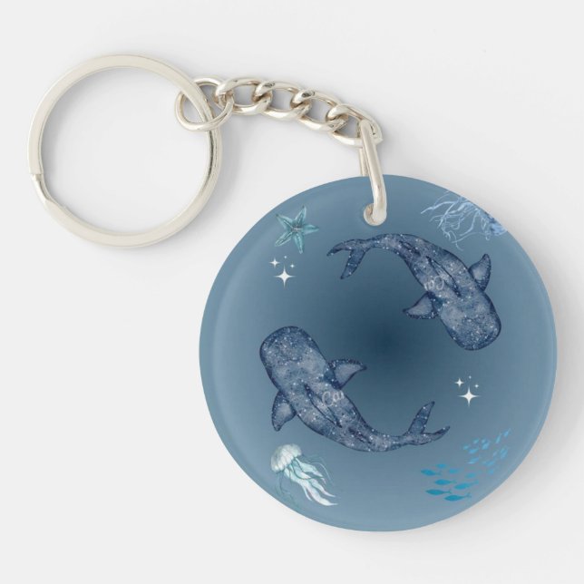 "Aesthetic Whale Acrylic Keychain" (Framsidan)
