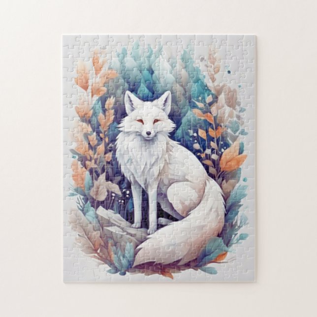 Aesthetic White Fox Pussel (Vertikal)
