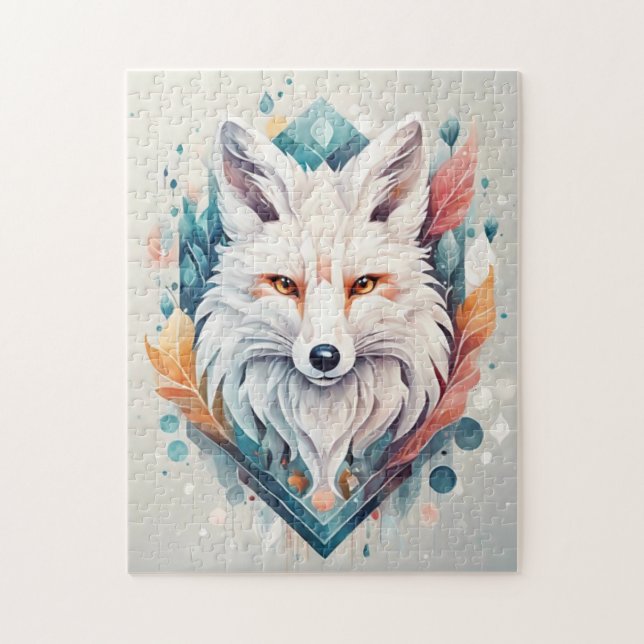 Aesthetic White Fox Pussel (Vertikal)
