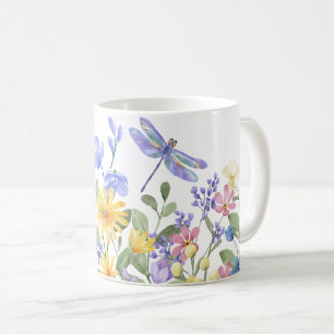 Aesthetic Wildblommor and Fireflies Kaffemugg