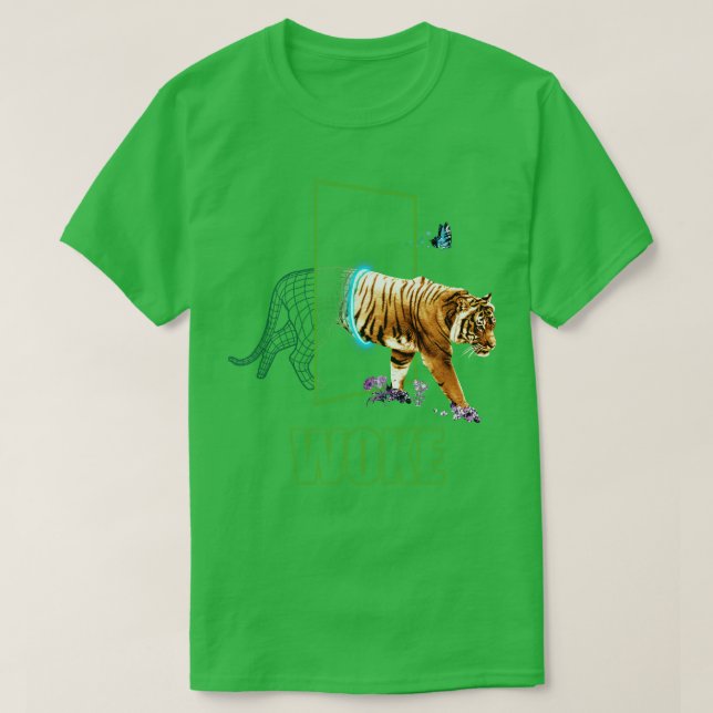 Aesthetic Wireframe Tiger Wildlife Wilderness T Shirt (Design framsida)