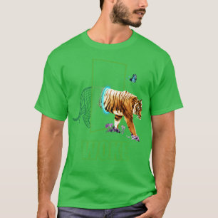 Aesthetic Wireframe Tiger Wildlife Wilderness T Shirt