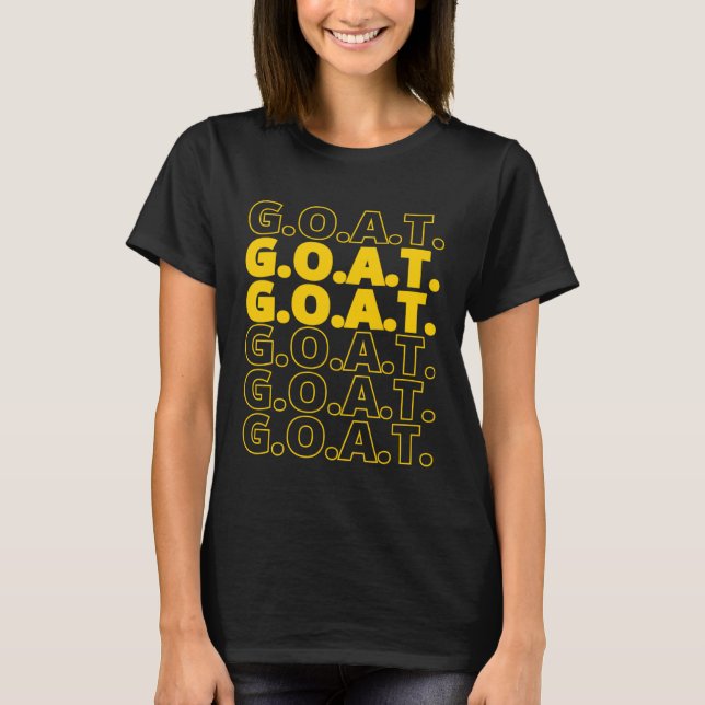 Aesthetic Yellow G O A T Greatest of All Time T Shirt (Framsida)