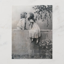 Aesthetic Young Romantik Vintage Black and White Vykort