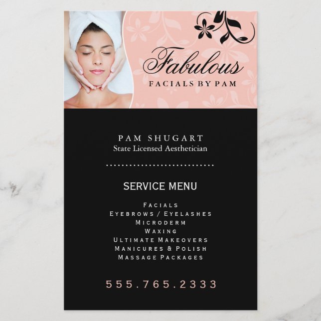 Aesthetician Marknadsföring Flyer (Framsidan)
